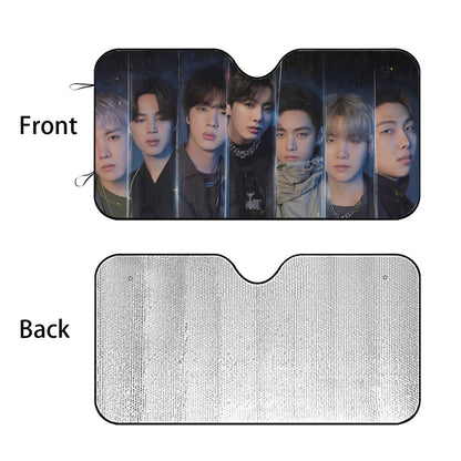 BTS OT7 Faces-  Now in 3 sizes! BT21 Car Windshield Sun Shade -  - Gift for Bangtan Fan, Army Car Sunshade BTS - K-Pop Car