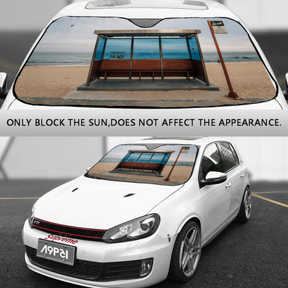 BTS Car Sun Shade - Hyangho Beach Bus Stop - BT21 Car Windshield Sun Shade - Gift for Bangtan Fan, Army Car Sunshade BTS - K-Pop