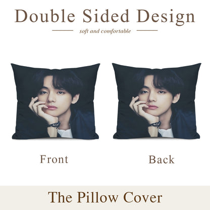 BTS V themed pillow cushion cover- double sided pillow case -  Pillowcase! Great KPOP Gift!
