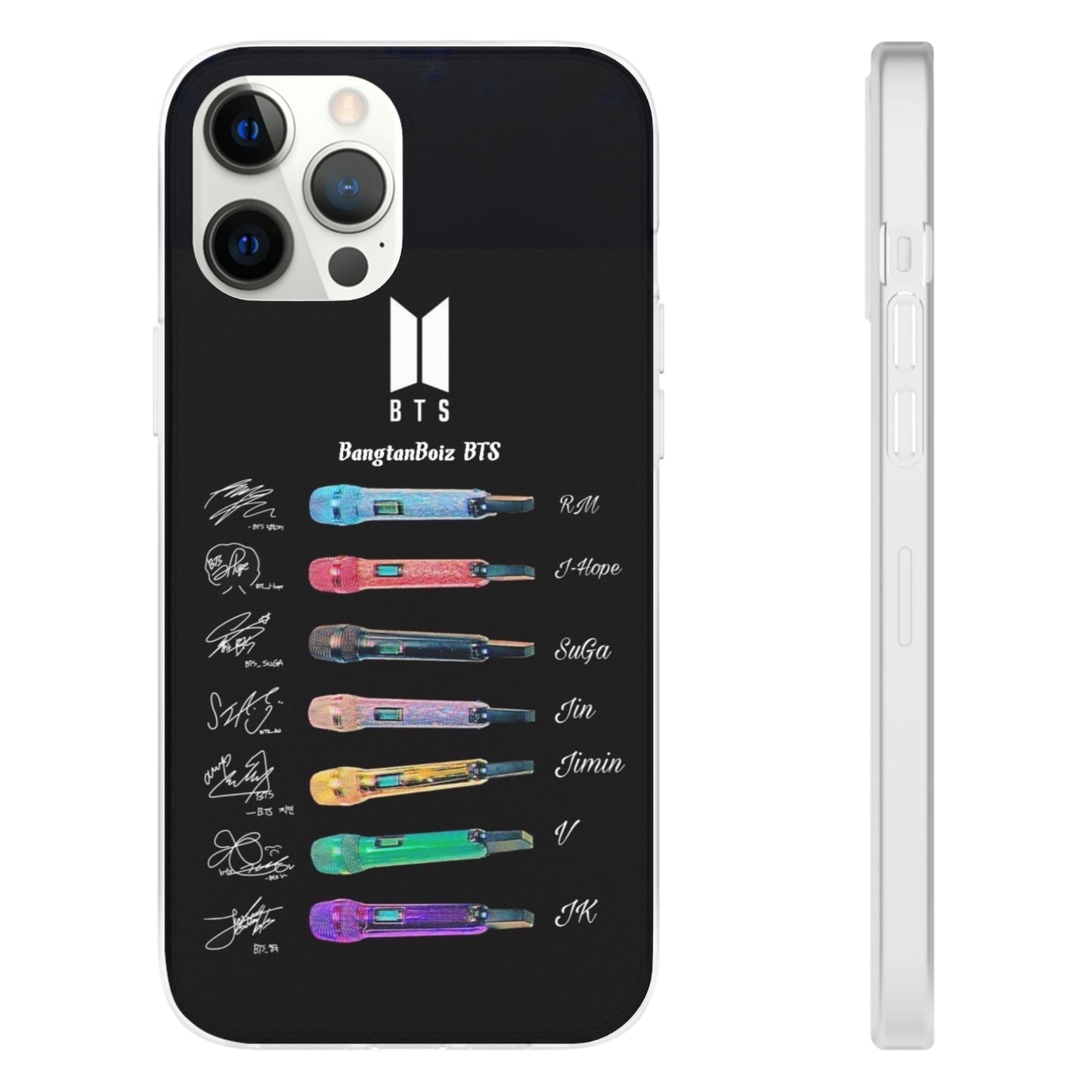 BTS OT7  Microphones & Signatures Cell Phone Case - iPhone, Samsung and Custom Covers -  K-Pop Phone Covers, Gifts for Fans, Stylish Cell Phone Accessories