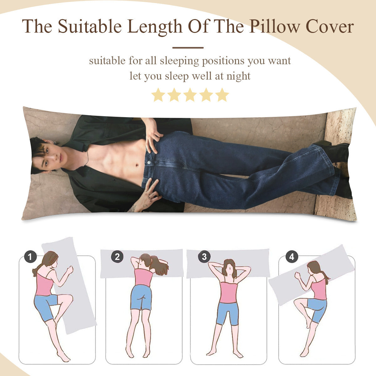 BTS JK body pillow case -  Stunning picture of JK and logos! 3 sizes - bts jk full size double sided pillowcase - bts jeon jungkook