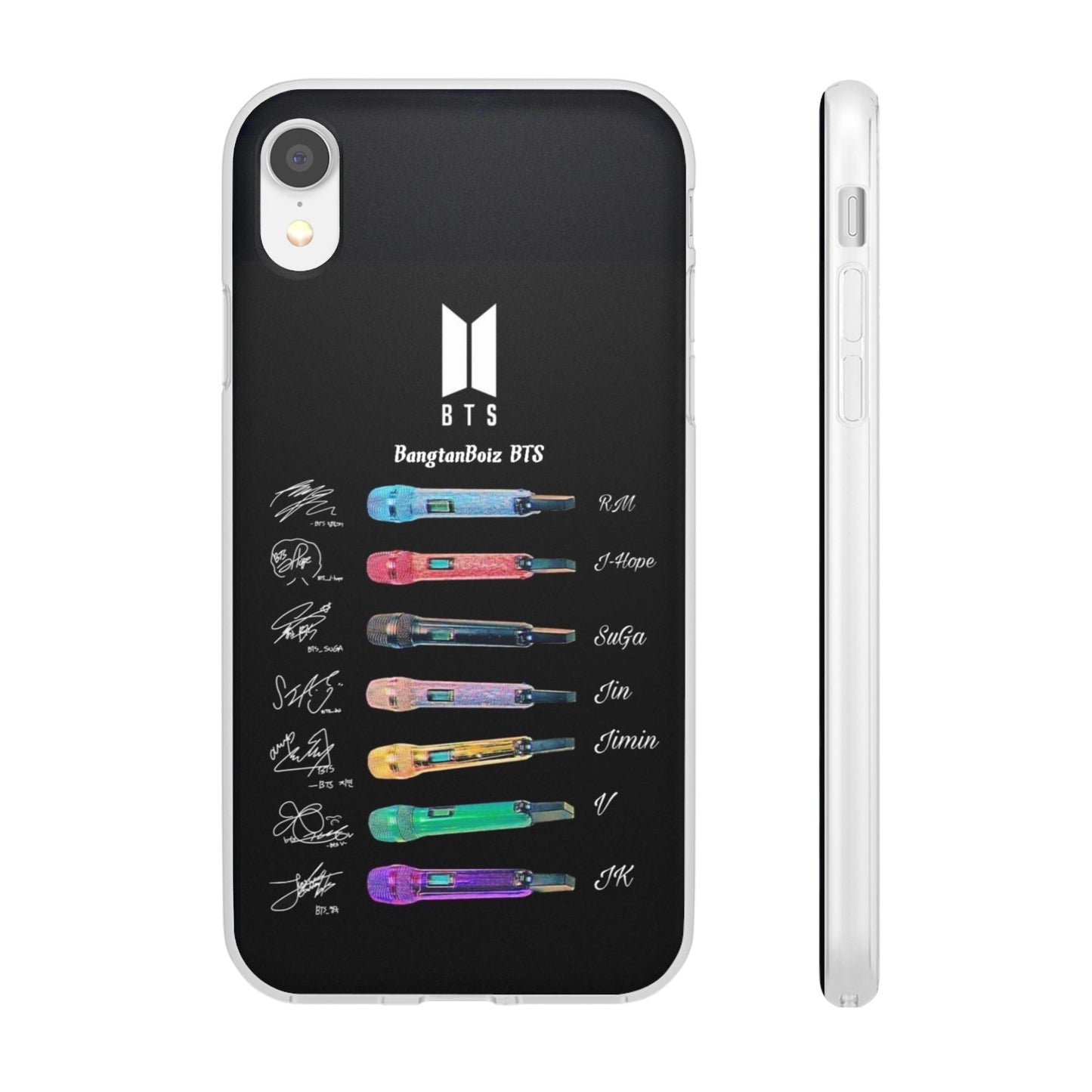 BTS OT7  Microphones & Signatures Cell Phone Case - iPhone, Samsung and Custom Covers -  K-Pop Phone Covers, Gifts for Fans, Stylish Cell Phone Accessories