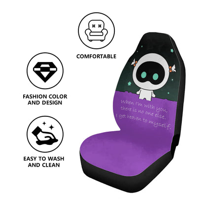 BTS BT21 Wooteo Car Microfiber Seat Covers - Set of 2 - BTS car seat covers - bangtan army car accessories - Army gift