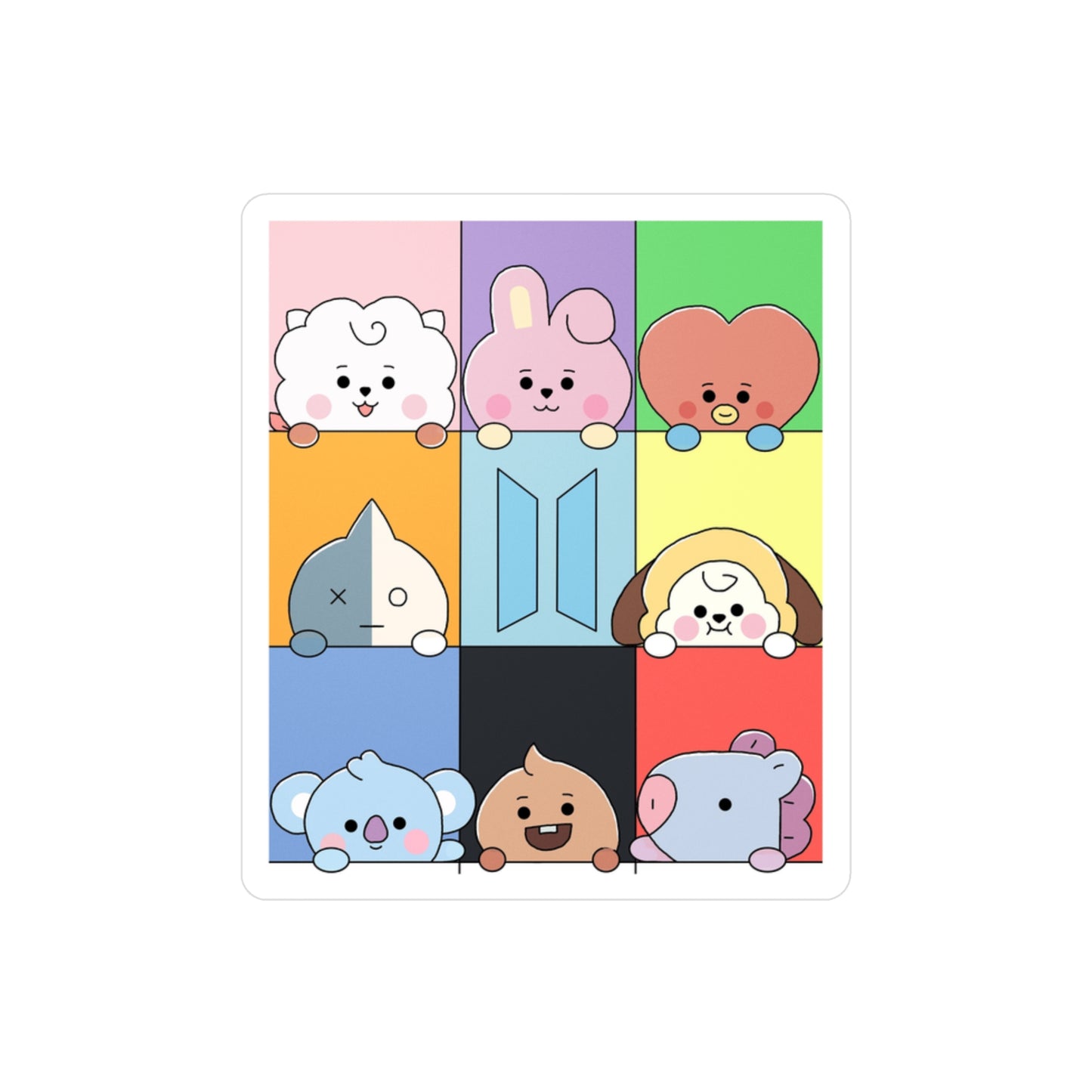 BTS - Baby BT21 Squares! Vinyl Decals, Fun Stickers - Water, UV and Scratch Resistant!