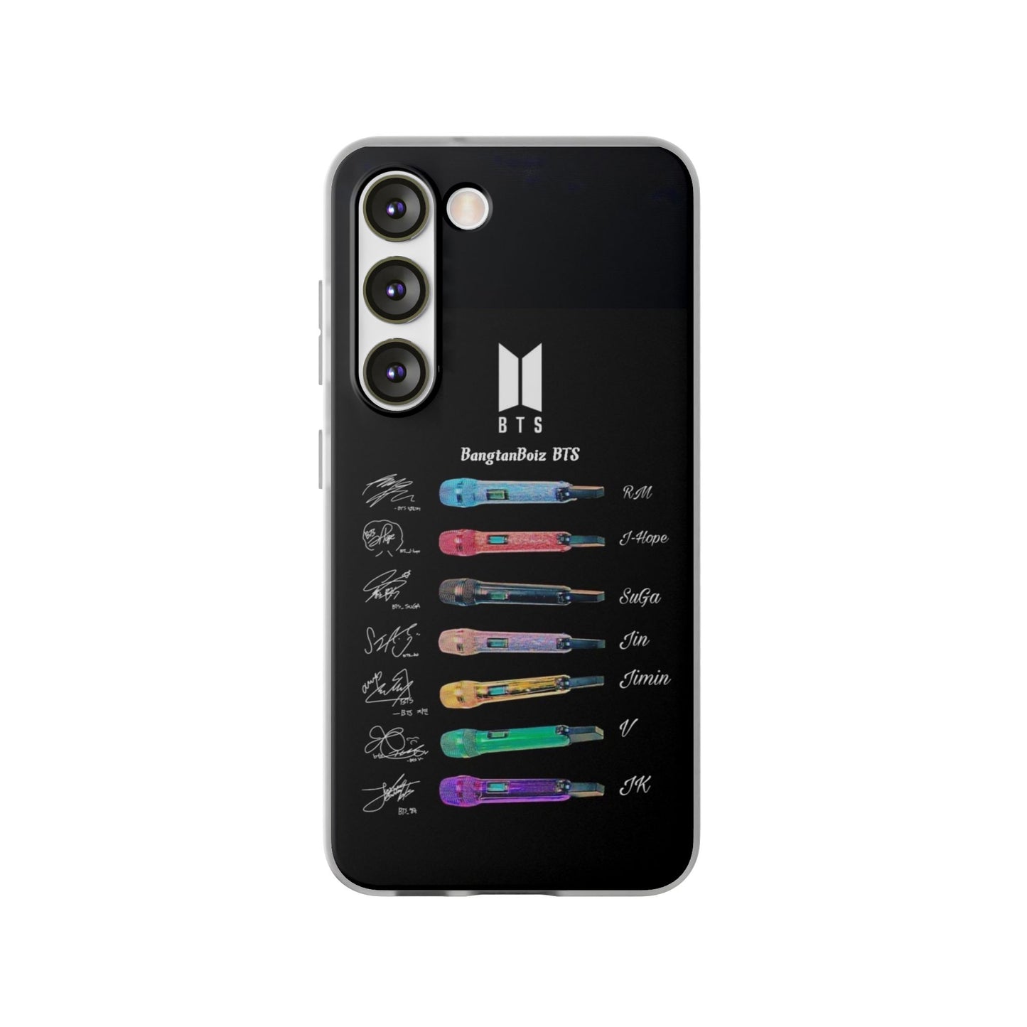 BTS OT7  Microphones & Signatures Cell Phone Case - iPhone, Samsung and Custom Covers -  K-Pop Phone Covers, Gifts for Fans, Stylish Cell Phone Accessories