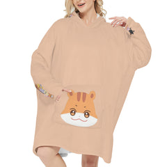 Atinteez Snug Hoodie Oversized JJOONGrami - HONGJOONG - Wearable Sleep Blanket Hoodie - Ateez Blanket - Atiny Fleece Hoodie