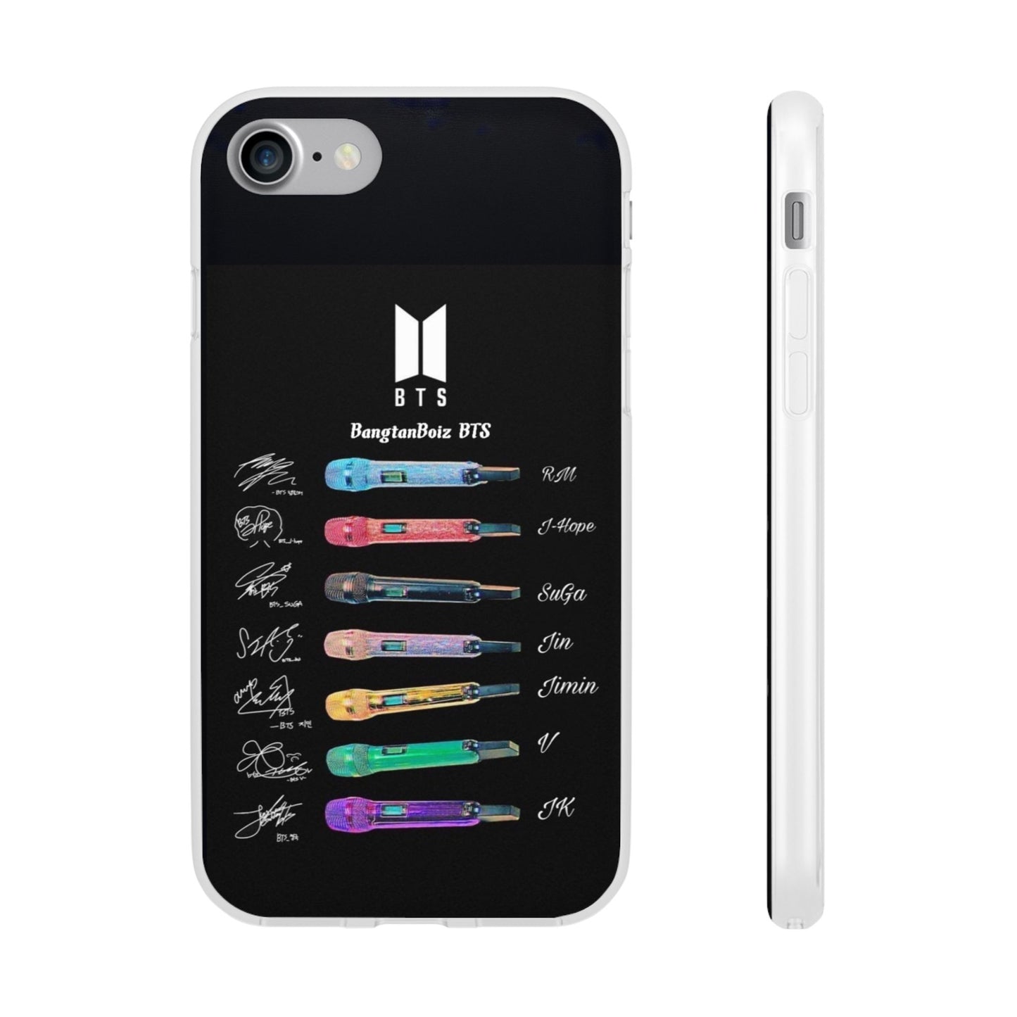 BTS OT7  Microphones & Signatures Cell Phone Case - iPhone, Samsung and Custom Covers -  K-Pop Phone Covers, Gifts for Fans, Stylish Cell Phone Accessories