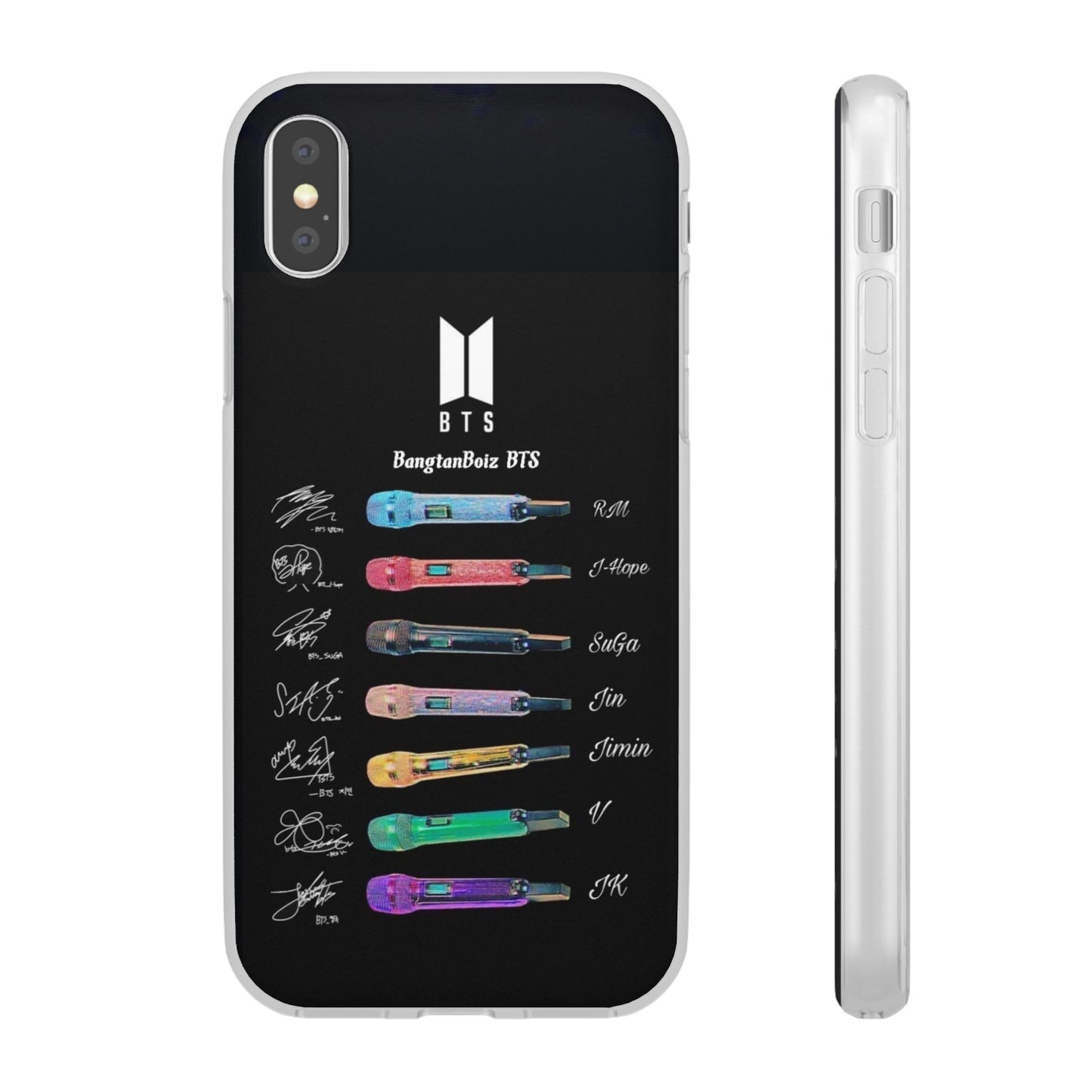 BTS OT7  Microphones & Signatures Cell Phone Case - iPhone, Samsung and Custom Covers -  K-Pop Phone Covers, Gifts for Fans, Stylish Cell Phone Accessories