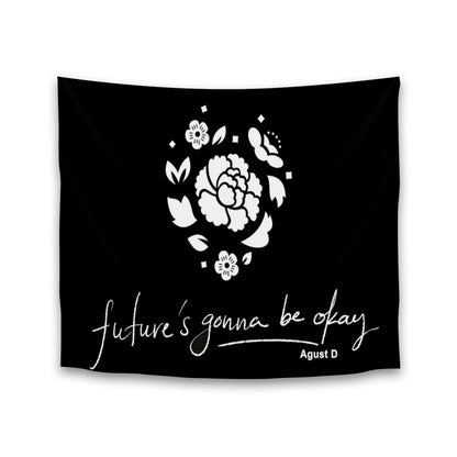 BTS Agust D Lotus - Futures Gonna be Okay Horizontal Tapestry Polyester 80*60" Polyester