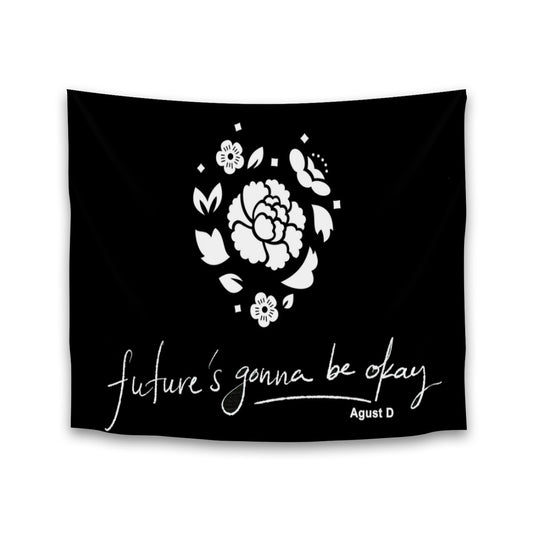 BTS Agust D Lotus - Futures Gonna be Okay Horizontal Tapestry Polyester 80*60" Polyester
