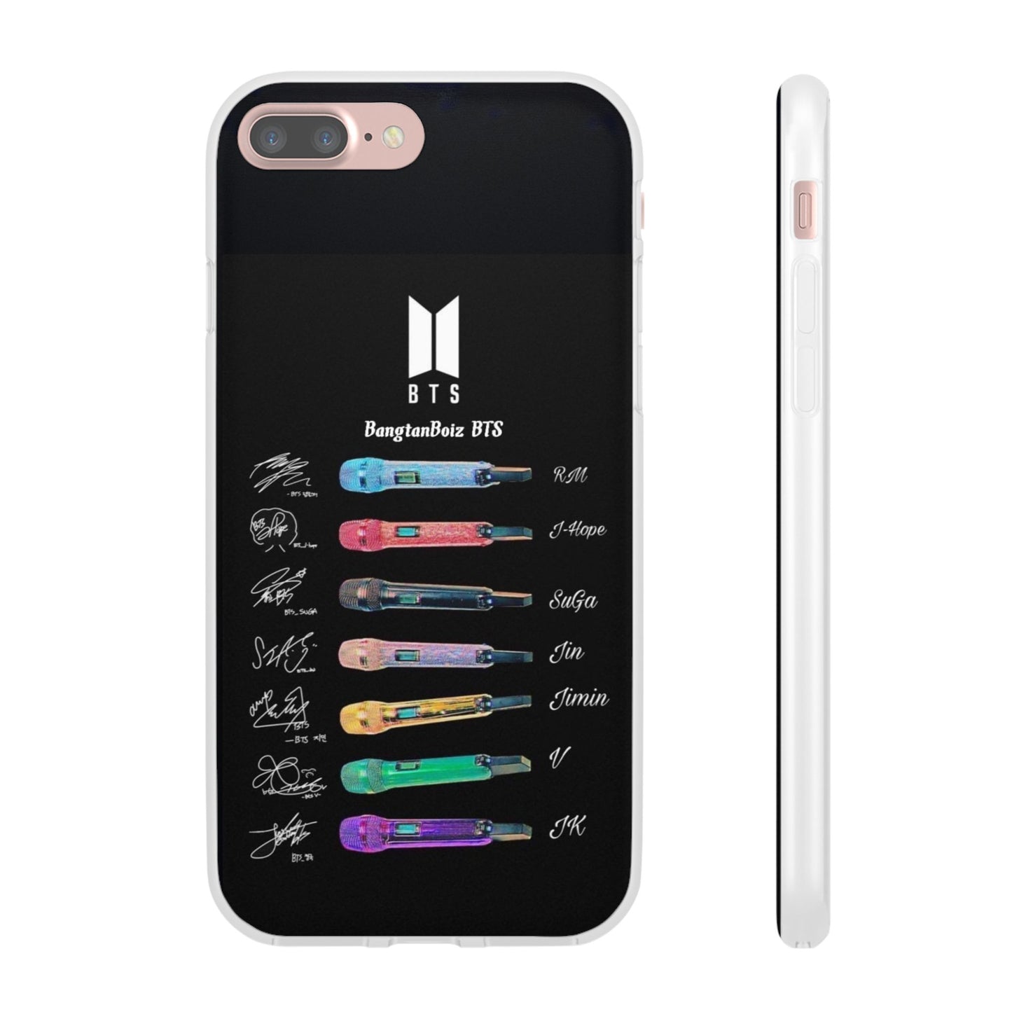 BTS OT7  Microphones & Signatures Cell Phone Case - iPhone, Samsung and Custom Covers -  K-Pop Phone Covers, Gifts for Fans, Stylish Cell Phone Accessories