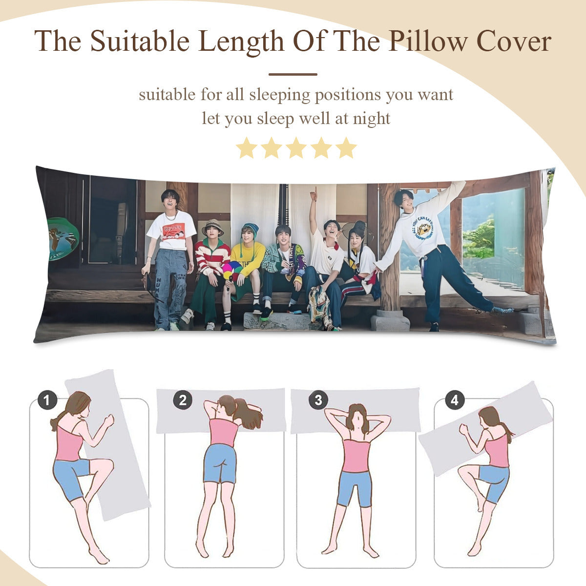 BTS Festa 2024  Full Body Pillow Case - Double Sided Full Body Pillowcases - 3 sizes! Long Pillow Cover Double-Sided Design (Multiple Sizes)