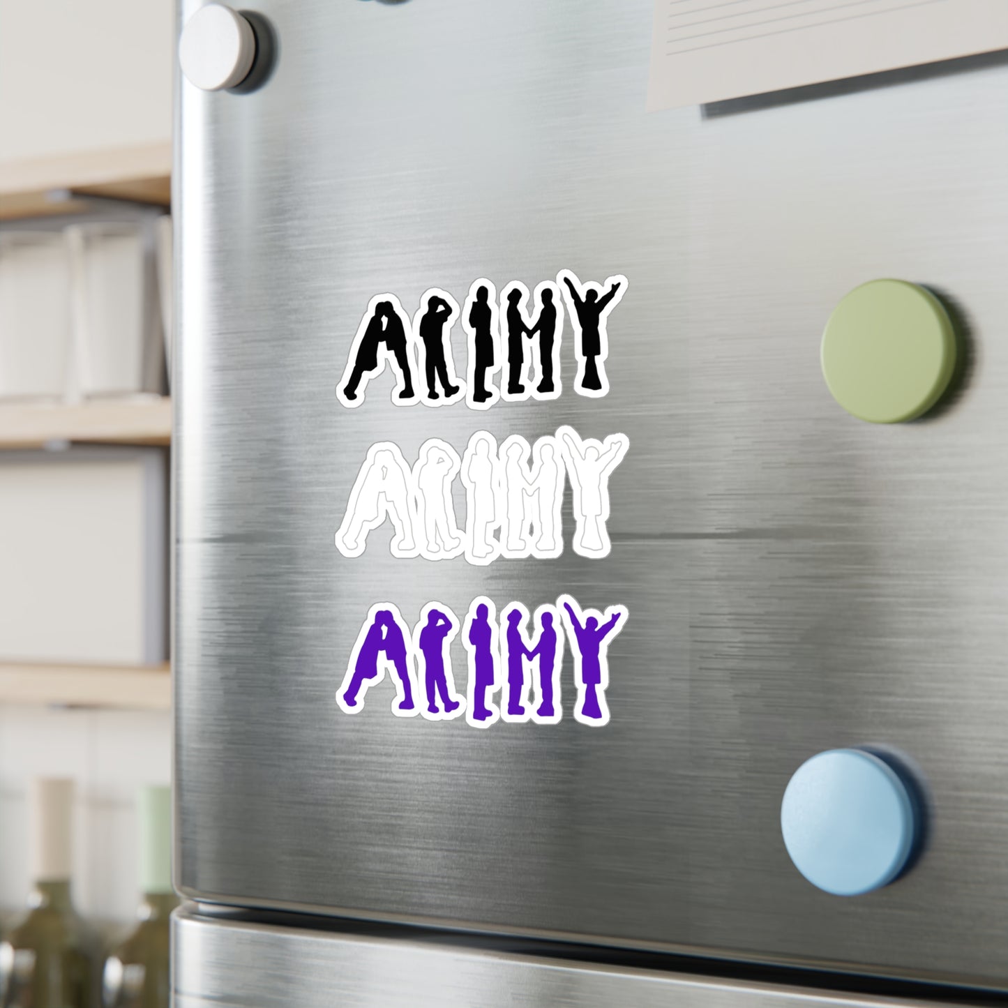 BTS ARMY Silhouette - 3 Colors! Vinyl Decals, Fun Stickers - Water, UV and Scratch Resistant!