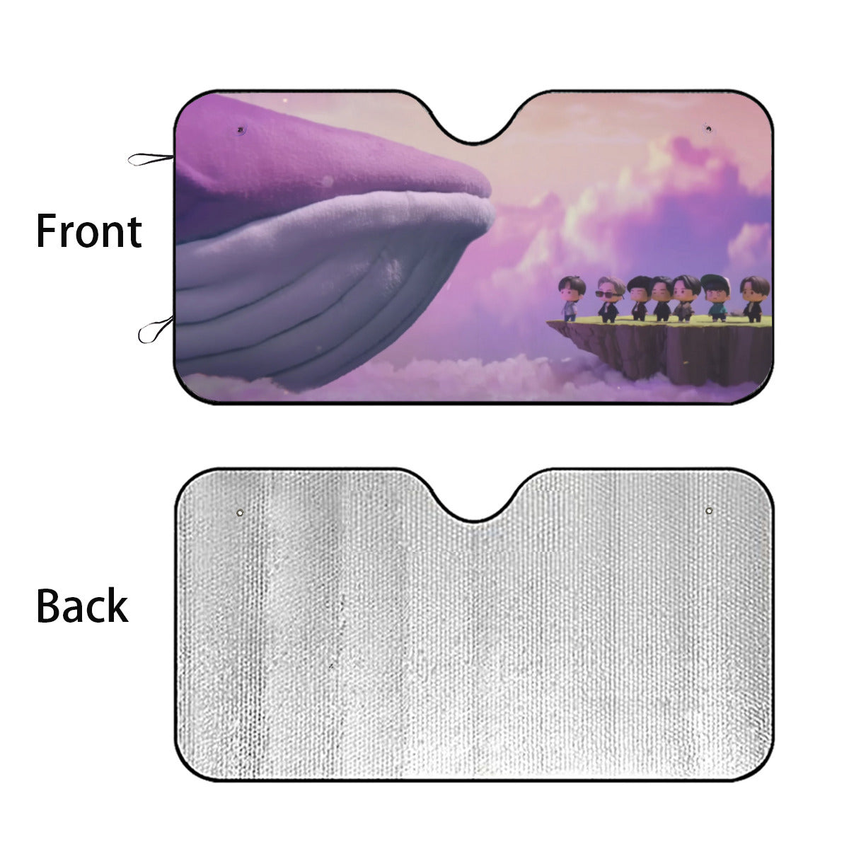 BTS Car Sun Shade - Whalien 52 Car Sun Shade - Gift for Bangtan Fan, Army Car Windshieled Sunshade BT21 - K-Pop Inspired Car Accessories