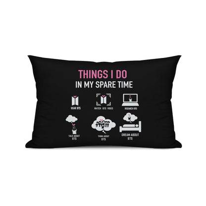 BTS Things I Do In My Spare Time themed Pillow sham - double sided pillow case -  Pillowcase! Great KPOP Gift!