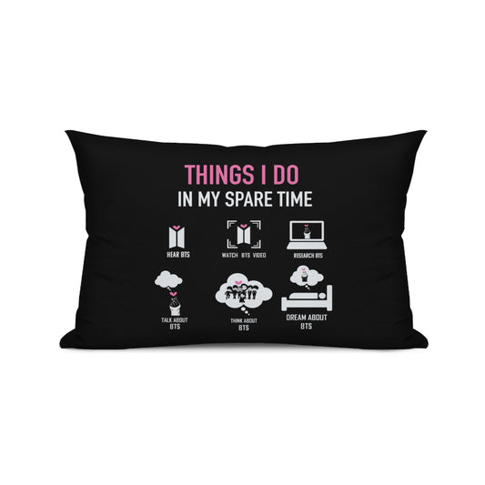 BTS Things I Do In My Spare Time themed Pillow sham - double sided pillow case -  Pillowcase! Great KPOP Gift!