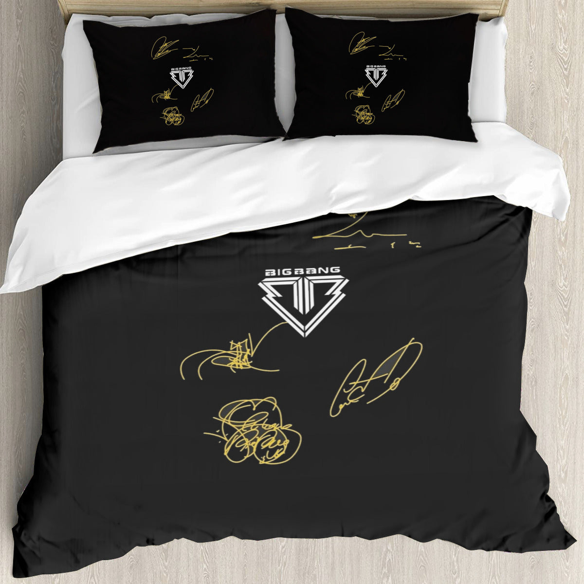 BIGBANG Themed Logo & Signatures Bedding - 3 piece set including Duvet with 2 pillowcases!