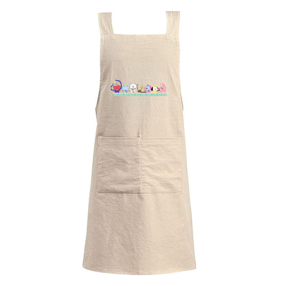 BTS BT21 Adult's Apron - Korean literary style - 2 colors! Cotton Linen - Great for up & coming chefs!