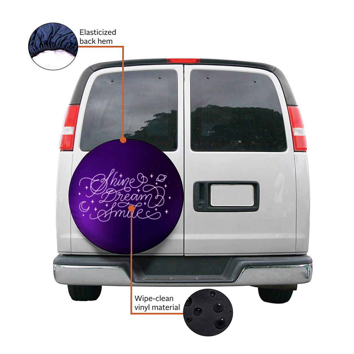BTS Shine Dream Smile Tire Cover - Rear Tire Cover Decor