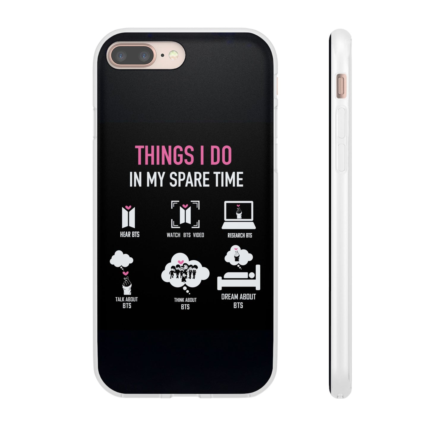BTS Things I do in my spare time - B/W Cell Phone Case - iPhone, Samsung and Custom Covers -  K-Pop Phone Covers, Gifts for Fans, Stylish Cell Phone Accessories