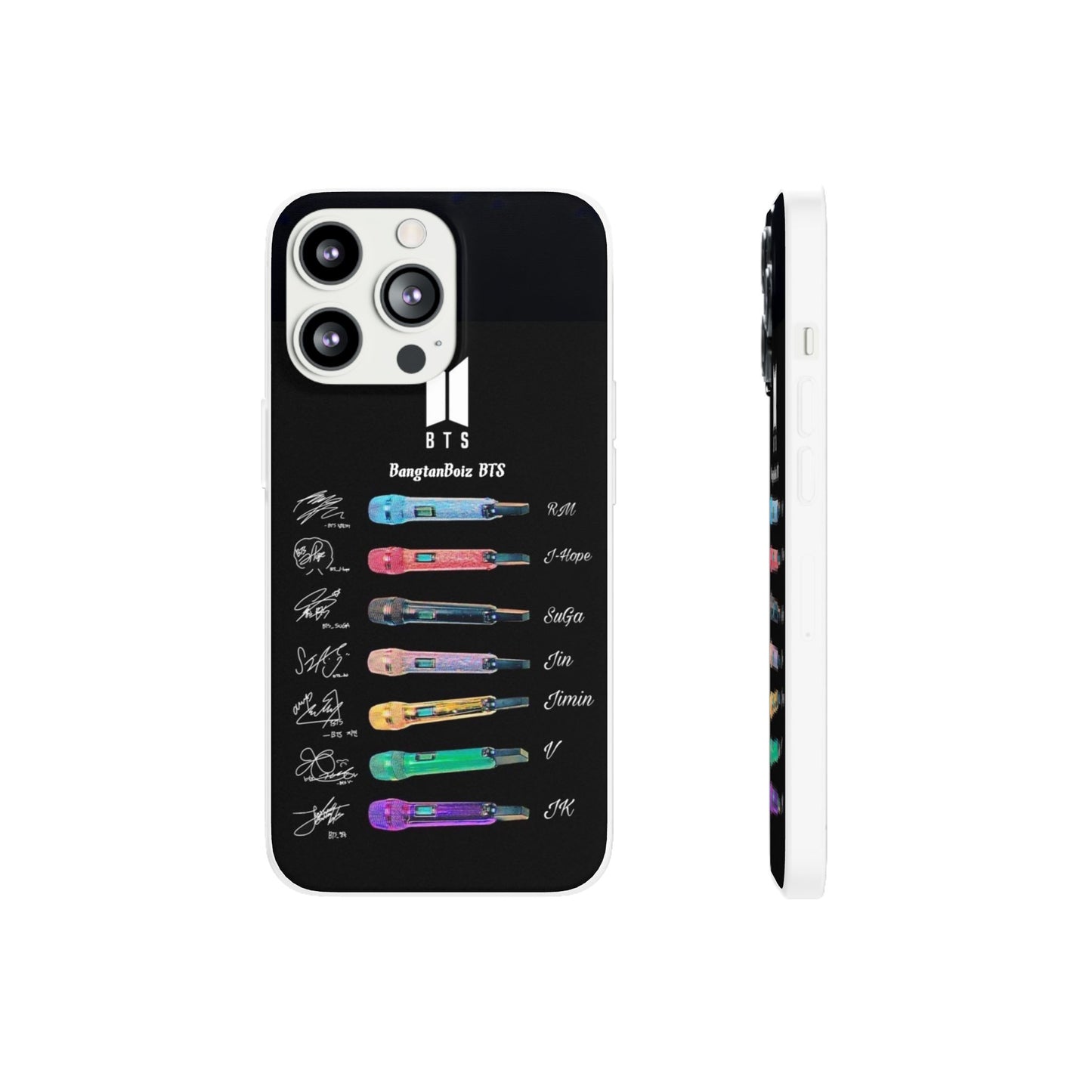 BTS OT7  Microphones & Signatures Cell Phone Case - iPhone, Samsung and Custom Covers -  K-Pop Phone Covers, Gifts for Fans, Stylish Cell Phone Accessories