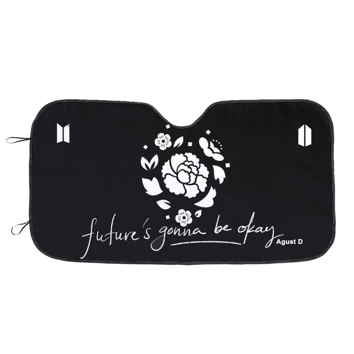 BTS Car Sun Shade - Lotus Flower Agust D - Future's Gonna Be Okay  - Car Window Shade - Bangtan Army Car Sunshade BTS - K-Pop Car