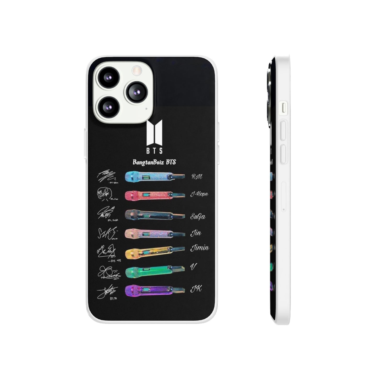 BTS OT7  Microphones & Signatures Cell Phone Case - iPhone, Samsung and Custom Covers -  K-Pop Phone Covers, Gifts for Fans, Stylish Cell Phone Accessories