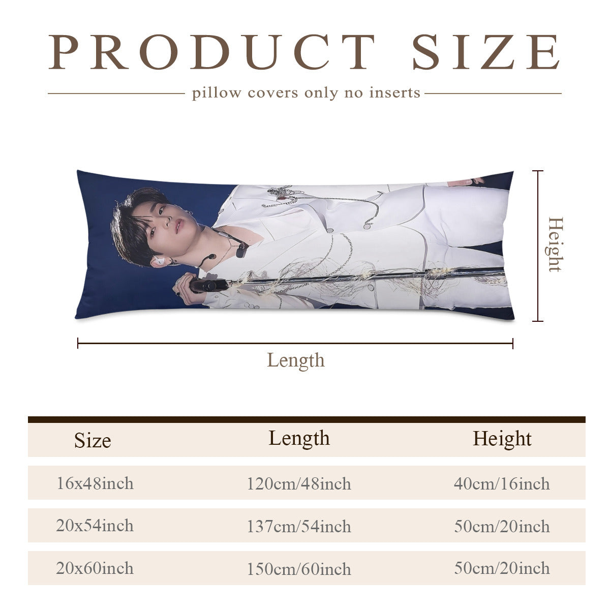 Stray Kids Woojin  Full Body Pillow Case - Double Sided Full Body Pillowcases - 3 sizes! - Long Pillow Cover Double-Sided Design (Multiple Sizes