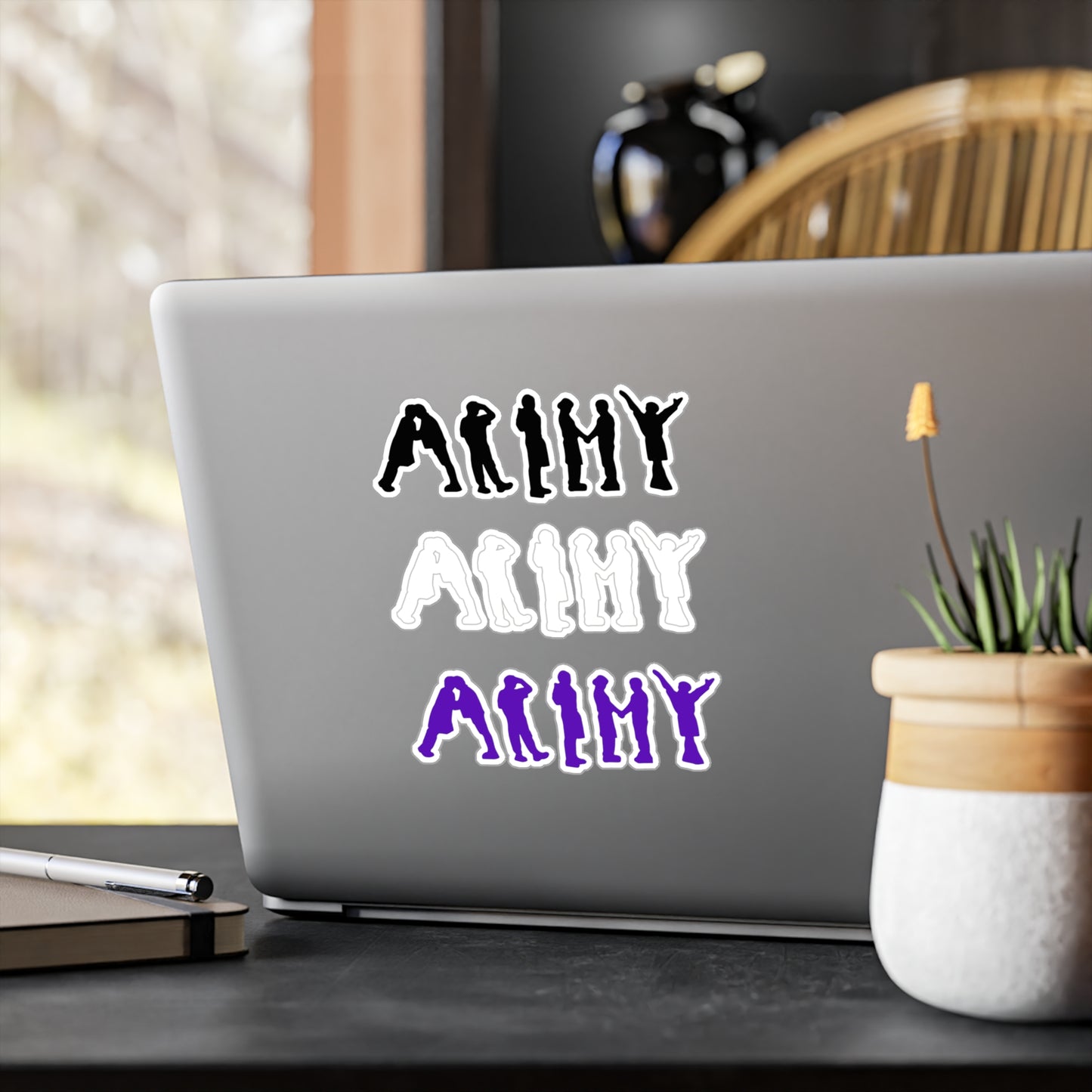 BTS ARMY Silhouette - 3 Colors! Vinyl Decals, Fun Stickers - Water, UV and Scratch Resistant!
