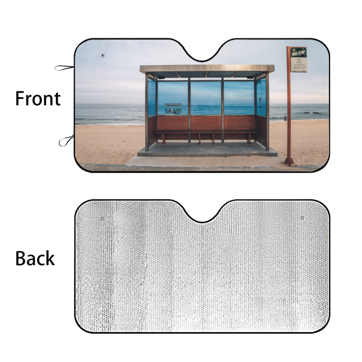 BTS Car Sun Shade - Hyangho Beach Bus Stop - BT21 Car Windshield Sun Shade - Gift for Bangtan Fan, Army Car Sunshade BTS - K-Pop