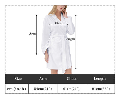 BTS BT21 Women's Short Robe with 2 front pockets with all-over printed design