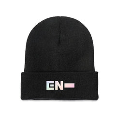 Enhypen White Logo Beanie for Adults – Cozy Polyester Knit Hat - Stylish, Comfortable & Trendy Hat