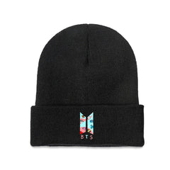 BTS BT21 Colorful Logo Beanie for Adults – Cozy Polyester Knit Hat - Stylish, Comfortable & Trendy Hat