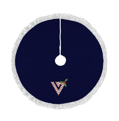 Seventeen -  Carat Holiday Logo on Dark Blue Holiday Tree Skirt – Plush Christmas Tree Skirt - Soft, Cozy & Festive Decor
