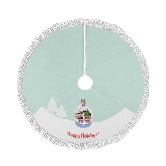 EXO EXO-L Holiday Globe Holiday Tree Skirt – Plush Christmas Tree Skirt - Soft, Cozy & Festive Decor