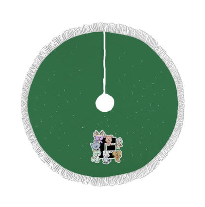 Enhypen - Engene Green Holiday Tree Skirt – Plush Christmas Tree Skirt - Soft, Cozy & Festive Decor