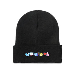 BTS BT21 being silly! Beanie for Adults – Cozy Polyester Knit Hat - Stylish, Comfortable & Trendy Hat
