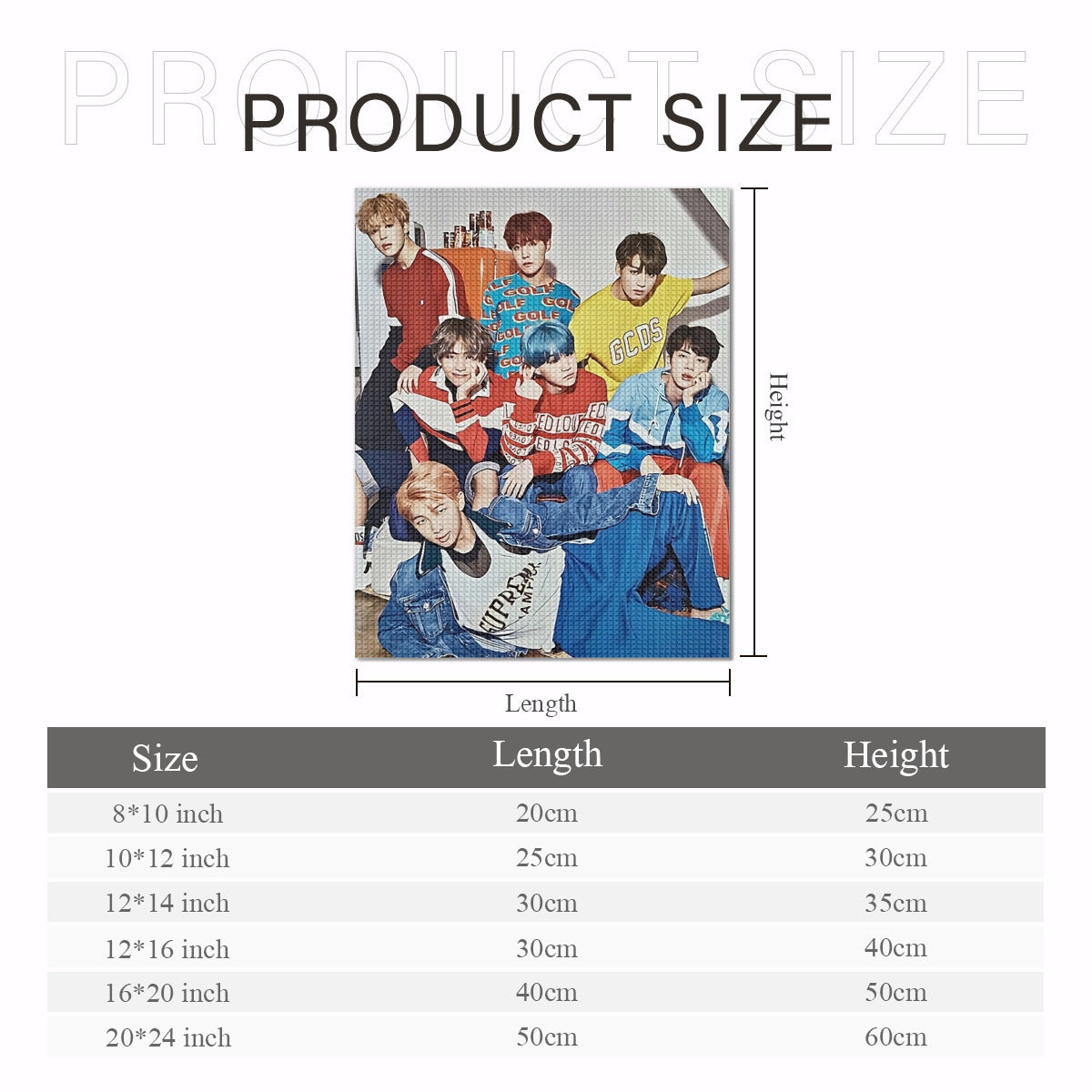 BTS BT21 Diamond Painting Kit - BTS Jimin Diamond Painting Kit - Kpop Bangtan Diamond Painting kit