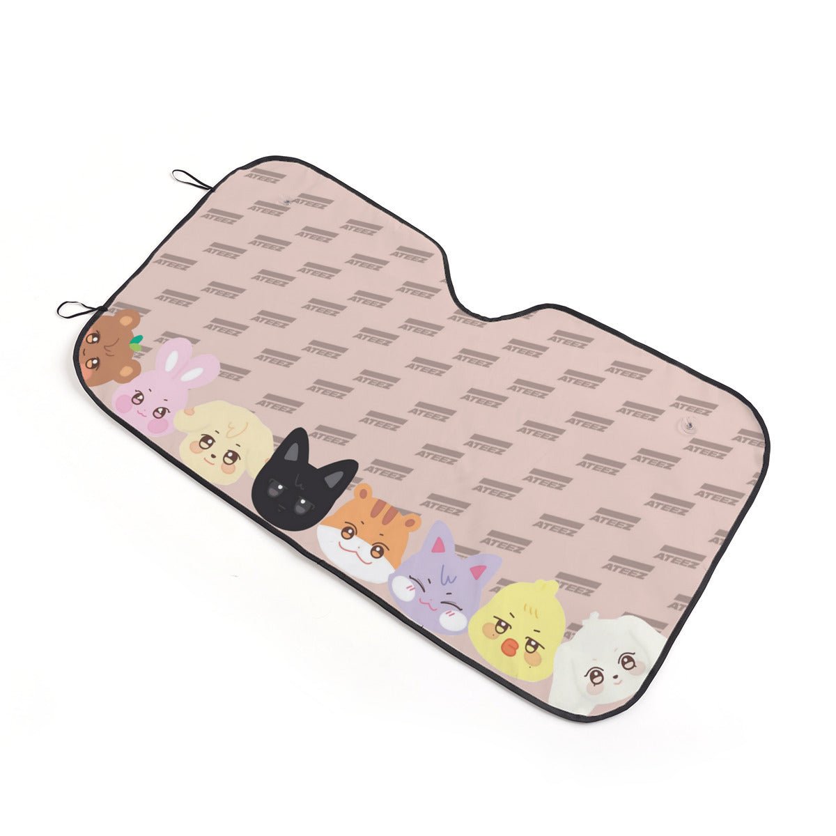 Aniteez with Ateez logo Car Windshield Sun Shade - Car sun visor - Car sun blocker - Windshield heat shield - Auto sunshade - Beyond The Shoppe