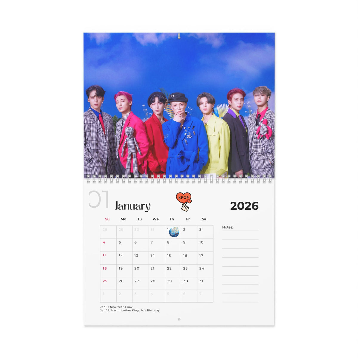 Ateez - Aniteez - ATINY 2026 Wall Calendar Monthly Planner KPop Gift - Beyond The Shoppe