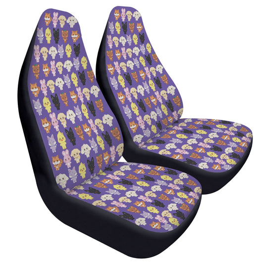 Ateez Aniteez Car Seat Microfiber Covers - Set of 2 - Aniteez pattern car seat covers - Ateez car accessories - kpop fan - Beyond The Shoppe