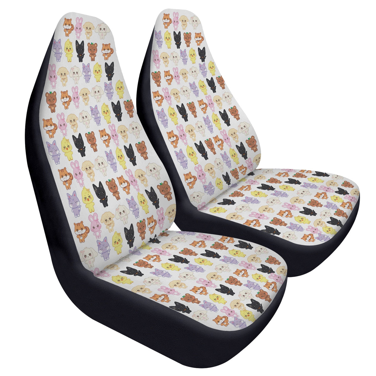 Ateez Aniteez Car Seat Microfiber Covers - Set of 2 - Aniteez pattern car seat covers - Ateez car accessories - kpop fan - Beyond The Shoppe