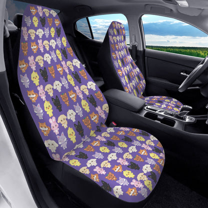 Ateez Aniteez Car Seat Microfiber Covers - Set of 2 - Aniteez pattern car seat covers - Ateez car accessories - kpop fan - Beyond The Shoppe