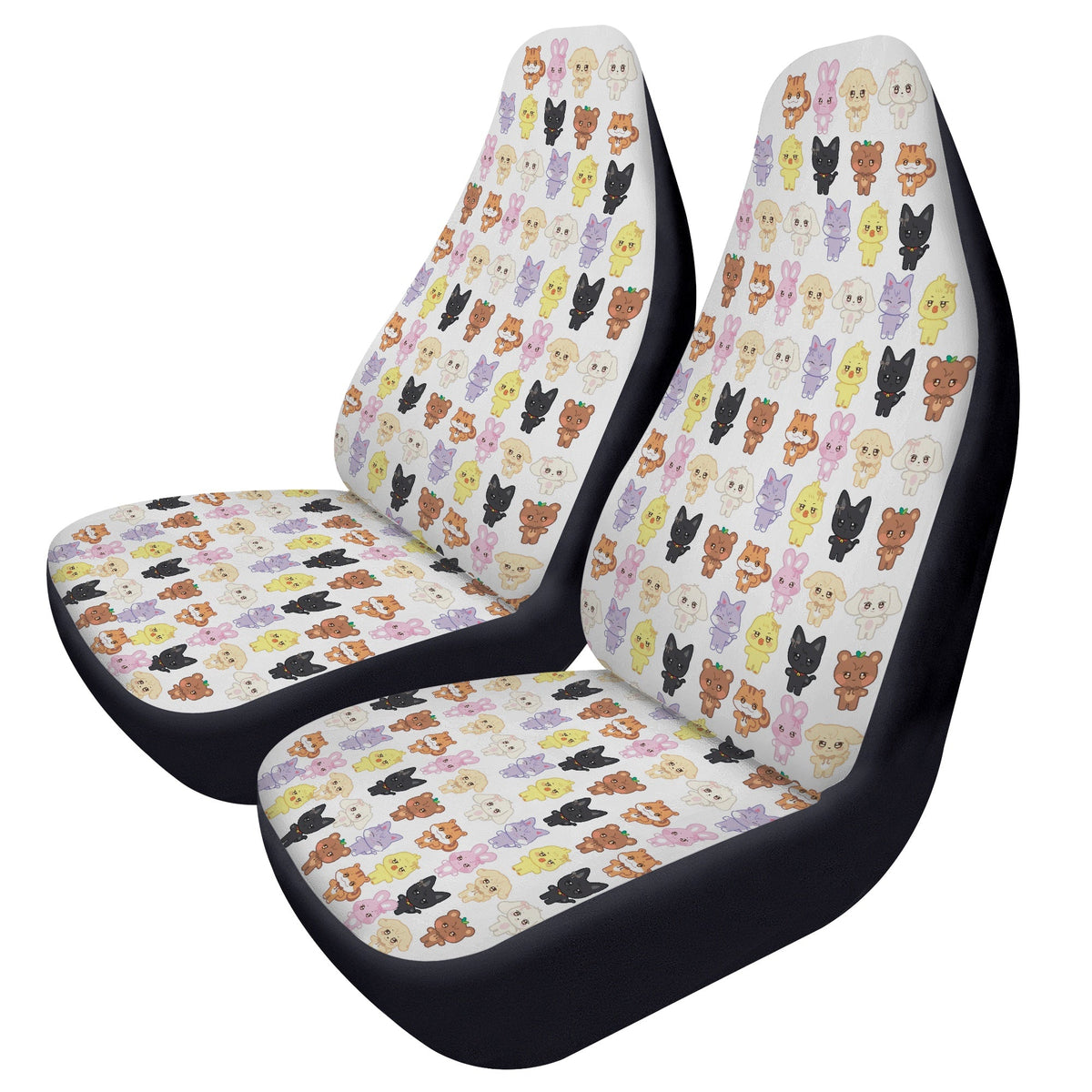 Ateez Aniteez Car Seat Microfiber Covers - Set of 2 - Aniteez pattern car seat covers - Ateez car accessories - kpop fan - Beyond The Shoppe