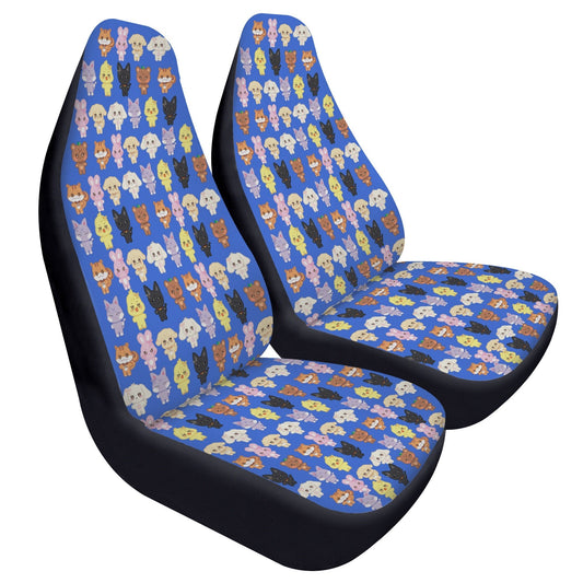 Ateez Aniteez Car Seat Microfiber Covers - Set of 2Aniteez pattern car seat covers - Ateez car accessories - kpop fan - Beyond The Shoppe