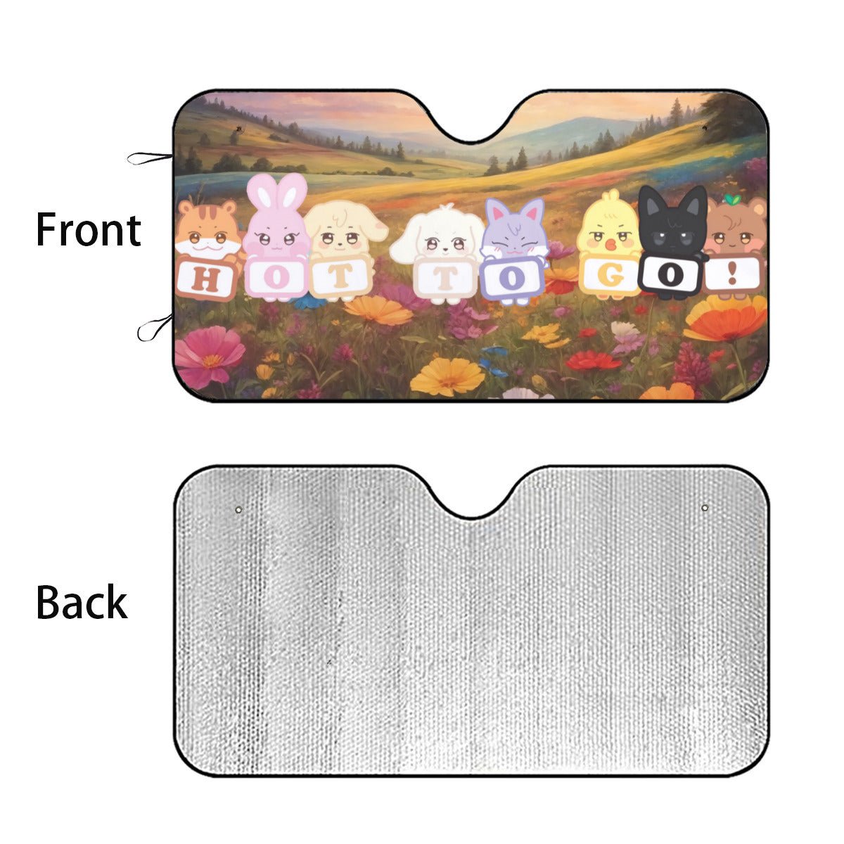 Ateez Aniteez Car Sun Shade - Aniteez Faces & Ateez Logo - Now in 3 sizes! Hot to go! Windshield cover - Gift for ATINY Sunshade - K - Pop - Beyond The Shoppe