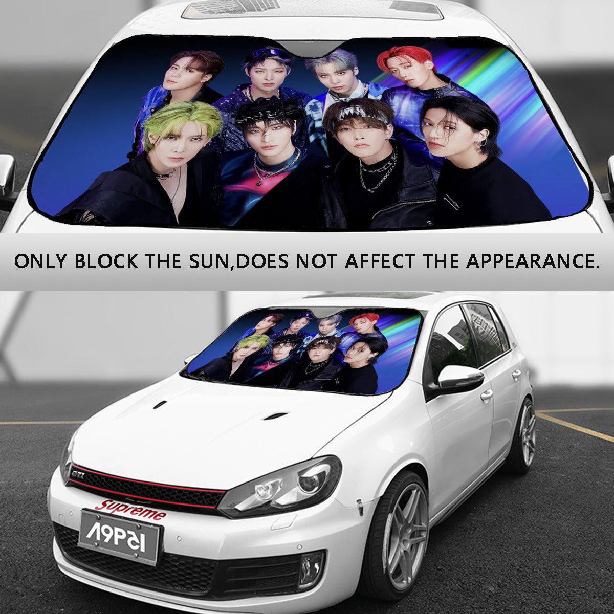 Ateez - Aniteez Car Windshield Sun Shade - Car sun visor - Car sun blocker - Windshield heat shield - Auto sunshade - Beyond The Shoppe