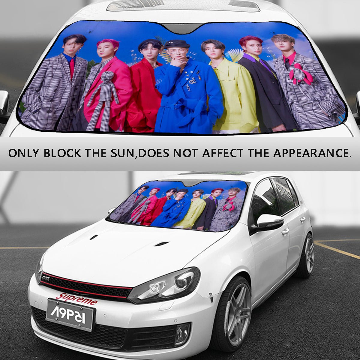 Ateez Aniteez Car Windshield Sun Shade - Car sun visor - Car sun blocker - Windshield heat shield - Auto sunshade - Beyond The Shoppe