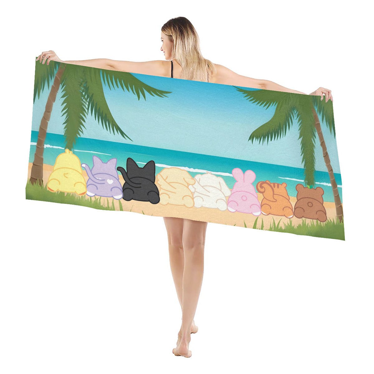 Ateez Aniteez Cute Butts on the Beach Beach towel - Pool Towel - Oversized bath towel - Beyond The Shoppe