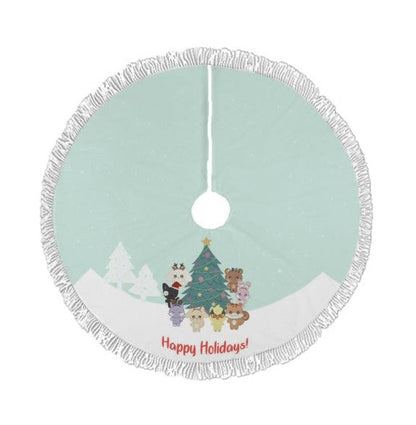 Ateez - Aniteez Happy Holidays Holiday Tree Skirt – Plush Christmas Tree Skirt - Soft, Cozy & Festive Decor - Beyond The Shoppe